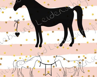 Digital file for plotting "Horse Birthday" DXF, SVG, PNG, Plotter File