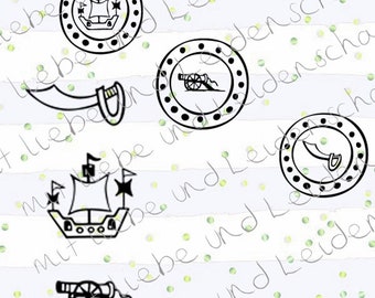 Digitale Datei zum Plotten "Piratengeburtstag" DXF, SVG, PNG, Plotterdatei