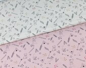 Sweat Hilco Indi rosa or Ecru foxes Indian bow child fabric warm winter fabric Hoodiestoff plain