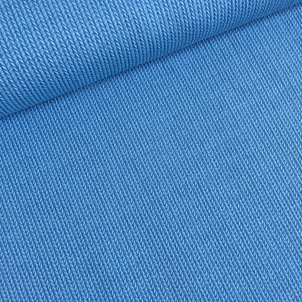 Albstoffe Knit Knit Jacquard blau / This Summer / azzuro Bluette / Strickoptik JacquardJersey / Strickstoff / Bio / Hamburger Liebe Cuff Me