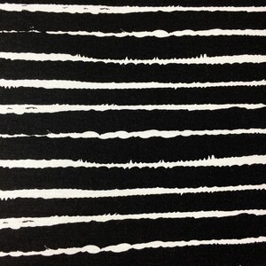 Viscose jersey black white striped / Hilco PORTO RIZO black white / jersey viscose / women's fabric image 2