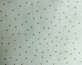 HILCO blouse fabric Golden Dotti small dots mint gold / fine cotton for women's fashion