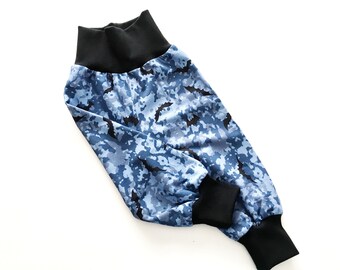 Pumphose Gr. 74 Punkte blau Fledermäuse / Hose für Babys / Geschenk zur Geburt / Mitwachshose