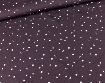 Jersey sleep sheep Star Moons Purple eggplant/Hilco/fabric girl/girl fabric/baby fabric/cotton Jersey/purple/Mini motifs