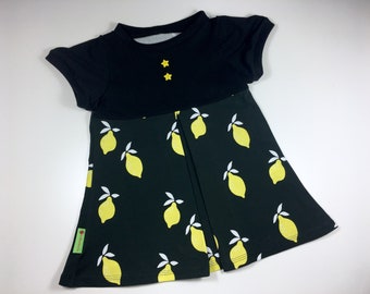 Tunic Shirt Gr. 98/104 Black Yellow lemons/clothes for girls/girls clothes/gift/lemon Shirt/Birthday shirt/