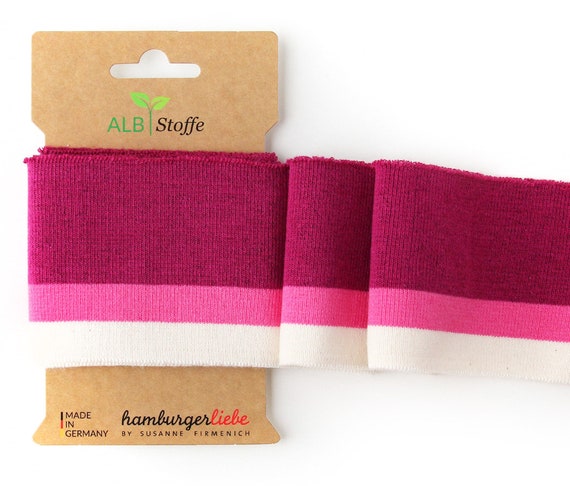 Cuff Bündchen Fertigbündchen einfarbig pink 7x135cm