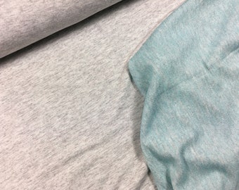 HILCO viscose trick PALE MELANGE grey mint knitting fabric