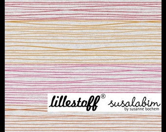 JERSEY Buntstiftstreifen  Lillestoff pink gelb rot / Susalabim / Kombistoff / Bio / gestreift / Streifen