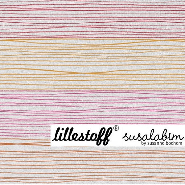 JERSEY Buntstiftstreifen  Lillestoff pink gelb rot / Susalabim / Kombistoff / Bio / gestreift / Streifen