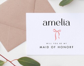 Bridesmaid Proposal Card / Will You Be My Bridesmaid / Printable Calendar Canva Template / Editable Template / INSTANT DOWNLOAD