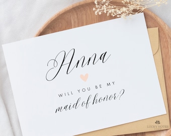 Bridesmaid Proposal Card / Will You Be My Bridesmaid / Printable Calendar Canva Template / Editable Template / INSTANT DOWNLOAD