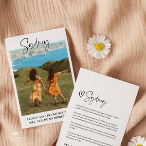 Will You Be My Bridesmaid Maid Of Honor Photo Wedding Party Proposal / Printable Calendar Canva Editable Template / INSTANT DOWNLOAD