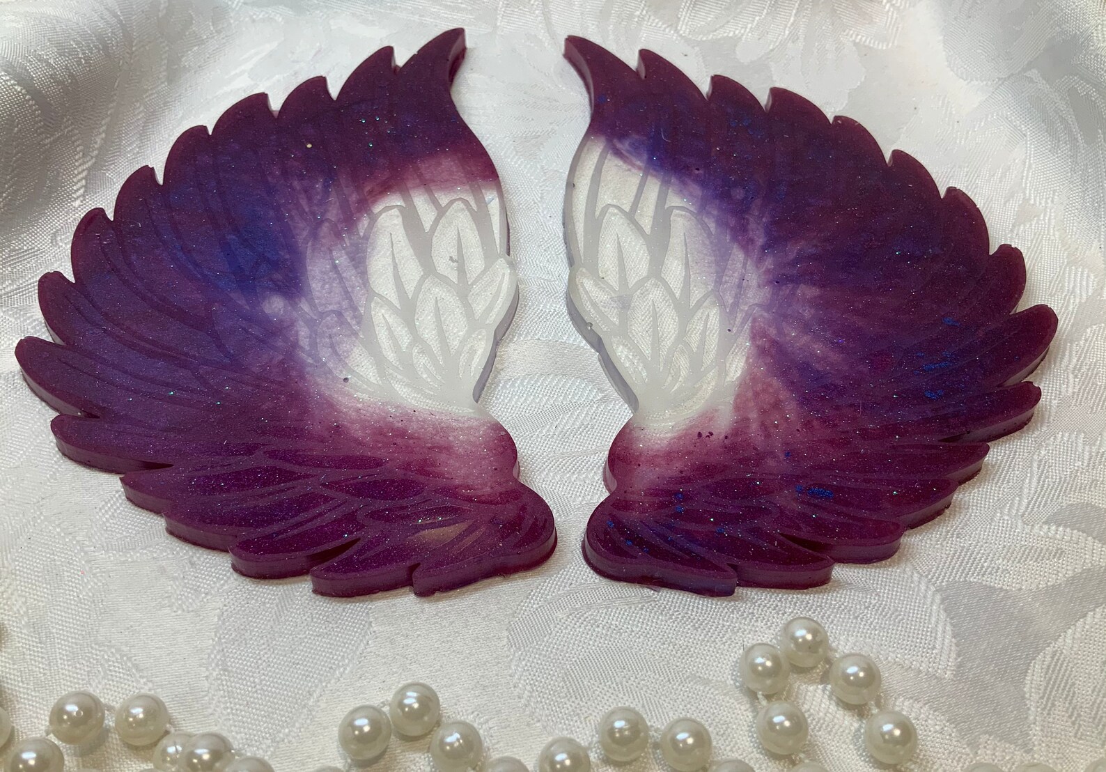 Angel Wings Resin Art Coasters Set my little Angel in Pink Etsy