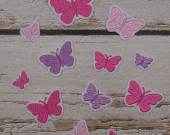 Embroidery patch butterflies / Different size sets to choose from / In desired colors / Application patch school cone school