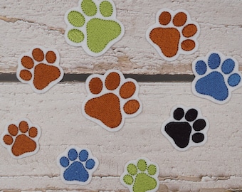 Embroidered patches paws in your desired color (109 thread colors to choose from) / 4 sizes to choose from / Patch application