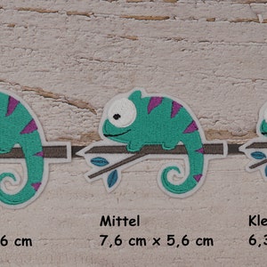 Embroidery patch chameleon 3 sizes color choice patch application image 3