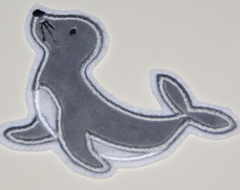 Stickaufnäher kleiner Seehund Applikation Aufnäher