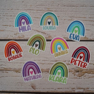 Embroidery patch rainbow with heart or star/with desired name/create your individual rainbow from a selection of 58 colors