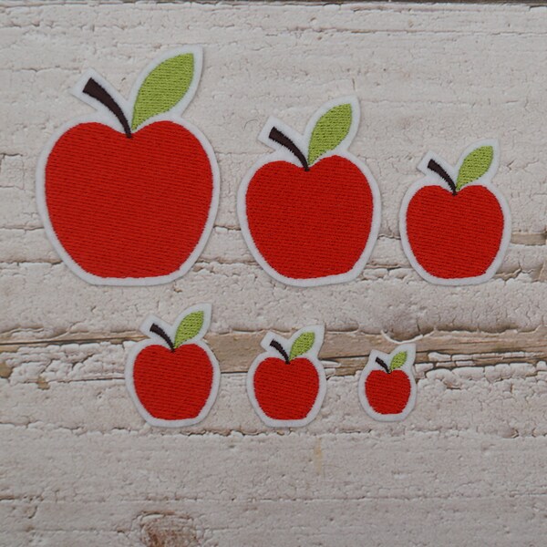 Stickaufnäher Apfel in 6 Größen zur Auswahl / Applikation Aufnäher Patch