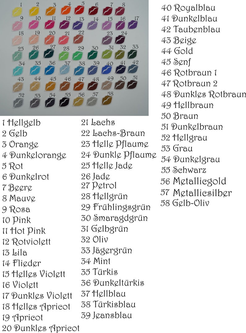 Wunschdatum Klein in Wunschfarbe 57 Farben Schwarz 8 Neonfarben zur Auswahl Aufnäher Applikation Stickaufnäher Bild 5