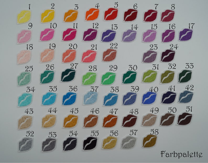 Stickaufnäher Sterne 4-er Set 58 Garnfarben 8 Neonfarben, 2 Filzfarben zur Auswahl Applikation Aufnäher Bild 8