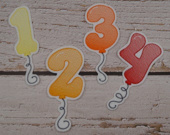 Birthday number patch balloon / 2 sizes to choose from / desired number in desired color / application