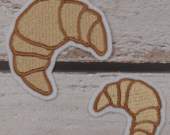 Embroidery patch croissant - 2 sizes to choose from - applique patch