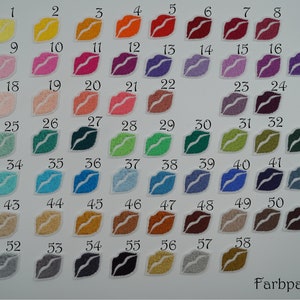 Stickaufnäher Regenbogen mit Herz oder Stern/ mit Wunschnamen / erstelle Deinen individuellen Regenbogen aus einer Auswahl von 58 Farben Bild 4