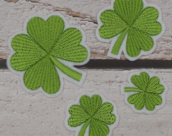 Clover leaves in desired color 4 sizes (109 thread colors to choose from) Lucky clover patch application embroidery patch