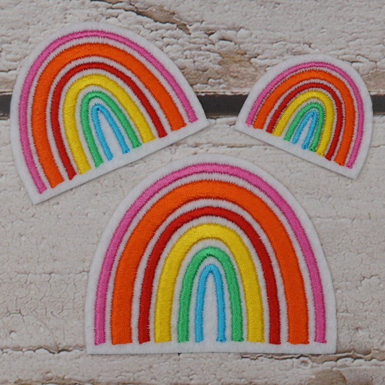 Stickaufnäher Regenbogen 3 Größen zur Auswahl / Aufnäher Applikation Bild 1