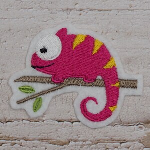 Embroidery patch chameleon 3 sizes color choice patch application image 4