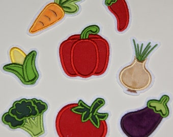 Stickaufnäher Gemüse (wähle Dein Lieblingsgemüse aus 8 Gemüsesorten aus) Aufnäher Applikation