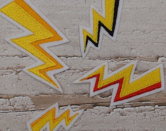 Lightning bolts in 4 sizes / 107 yarn colors / Applique patch school cone school enrollment