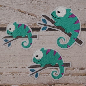 Embroidery patch chameleon 3 sizes color choice patch application image 1