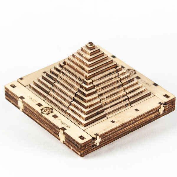 Pyramido escape game laser cut wooden toy DIY Kit