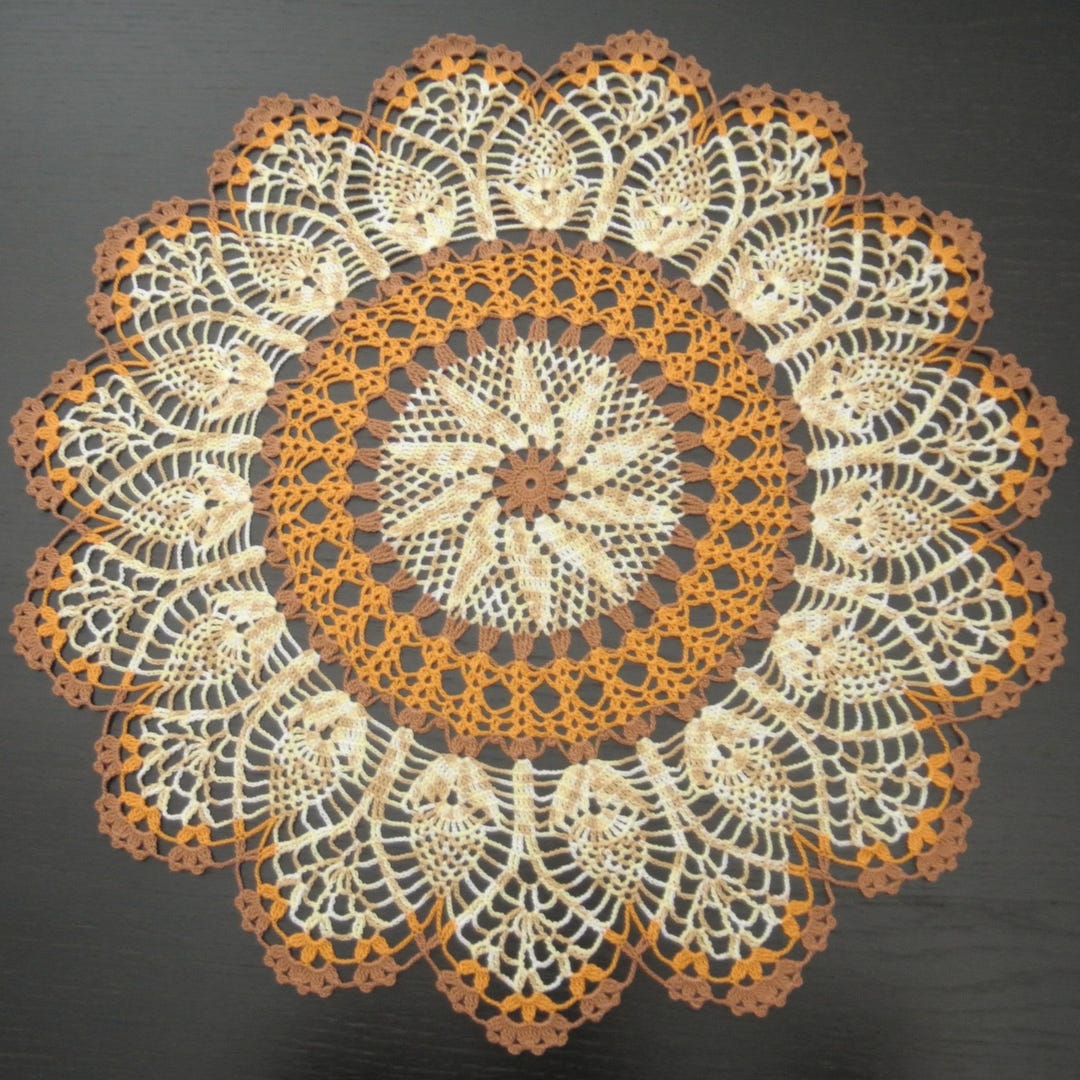22.8 Inch (58 Cm) Hand Crochet Doily: Cotton, Round ...