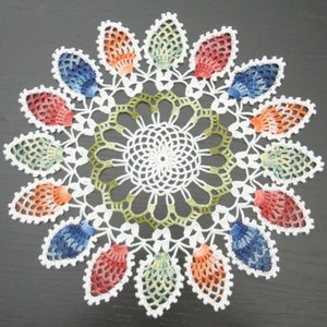 33 cm, 13 inch, Multi Colors, Easter, Egg, Spring, Round, Home Decor, Holiday, Hand Crochet Doily, ogrc, #996