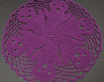 29 cm, Häkeldeckchen: Lila, Halloween, Gespenst, Gotic, Herbst, Herbst, Hand Häkeldeckchen, ogrc, 1148