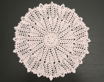 23 cm, 9“, Pale Pink, Valentine's Day, Mother's Day, Heart, Crochet Doily, ogrc, 115