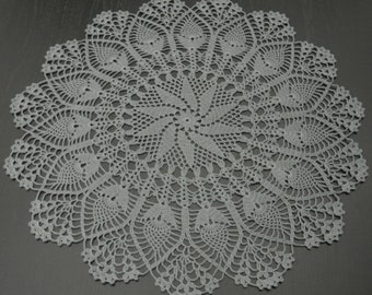 app 57-59 cm, app 22.4“-23.2“, Dark Gray, Housewarming Gift, Mother's Day, Holiday, Large, Boho, Farmhouse, Hand Crochet Doily, ogrc, 1067