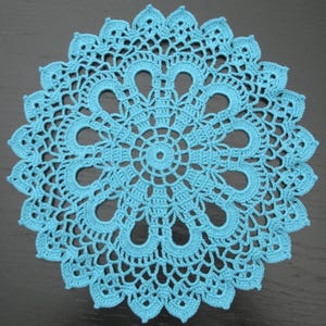 26 cm, 10.2 inch, Turquoise, Summer, Spring, Easter, Farmhouse, Boho, Holiday, Mother&#39;s Day, Wedding Gift, Hand Crochet Doily, ogrc, #937-2