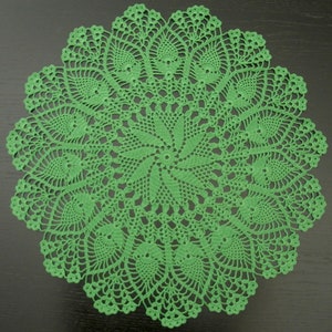 53 cm, 20.9“, Green, St Patrick Day, Irish, Shamrock, Christmas, Easter, Spring, Pinwheel, Pineapple, Hand Crochet, Doily, ogrc, 518