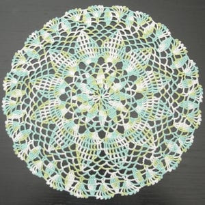 33 cm, 13 inch, Multicolors, Easter, Egg, Summer, Spring, Cottage, Holiday, Farmhouse, Boho, Vintage Style Hand Crochet Doily, ogrc, #1280