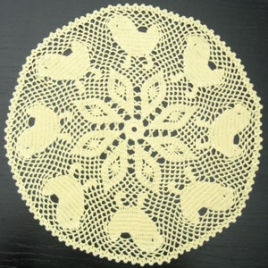 37 cm, 14.6 inch, Light Yellow, Hand Crochet, Easter, Chicken, Farmhouse, Hand Crochet Doily, ogrc, 465