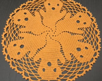 30 cm, Häkeldeckchen, Häkeldeckchen in den Farben: Orange, Halloween, Gespenst, Gothic, Herbst, Herbst, ogrc, #1149