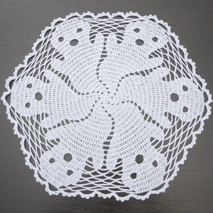 36 cm, 14.2 inch, Light Blue, Halloween, Ghost Doily, Boo Doily, Hand Crochet Doily, ogrc, #841