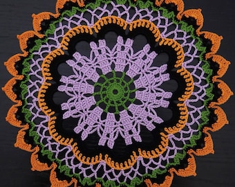 25 cm, 9,8 Zoll, 9,8 Zoll, 9,8 Zoll, 9,8 Zoll, 9,8 Zoll, 9,8 Zoll, Häkeldeckchen: Baumwolle, Rund, Schwarz Orange Lila Grün, Thanksgiving/Halloween Feiertage, Herbst/Herbst Saison, ogrc, 1362