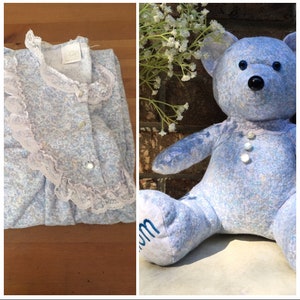 Keepsake memory bear made from your loved one’s clothes,keepsake bear with characteristic of the clothing