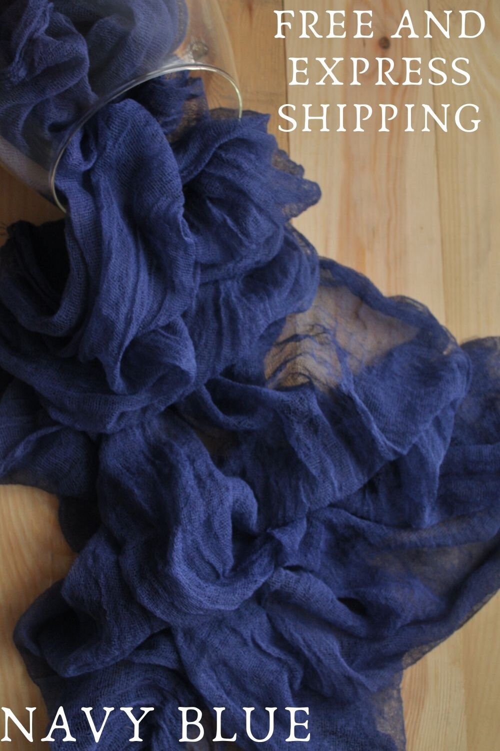 Navy Blue Table Runner of cheesecloth Wedding Reception decor Etsy