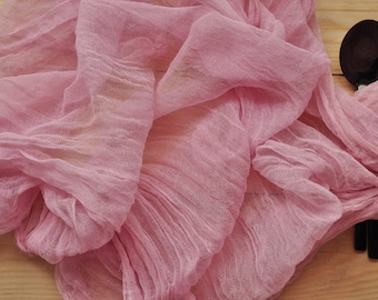 Blush rose gauze table runner wedding, Rustic tablecloth, Centerpiece for runner